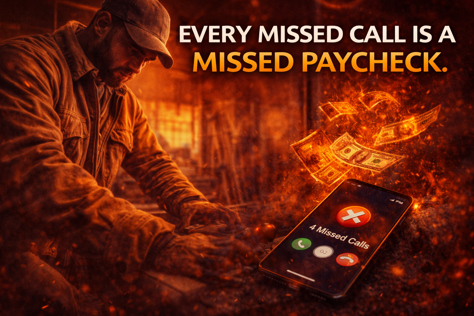 Contractor missing after-hours business calls while working on job site losing revenue