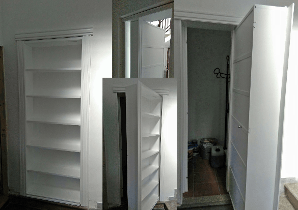 porte nascoste a specchio a Roma e da librerie