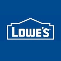 The lowe 's logo is on a blue background.