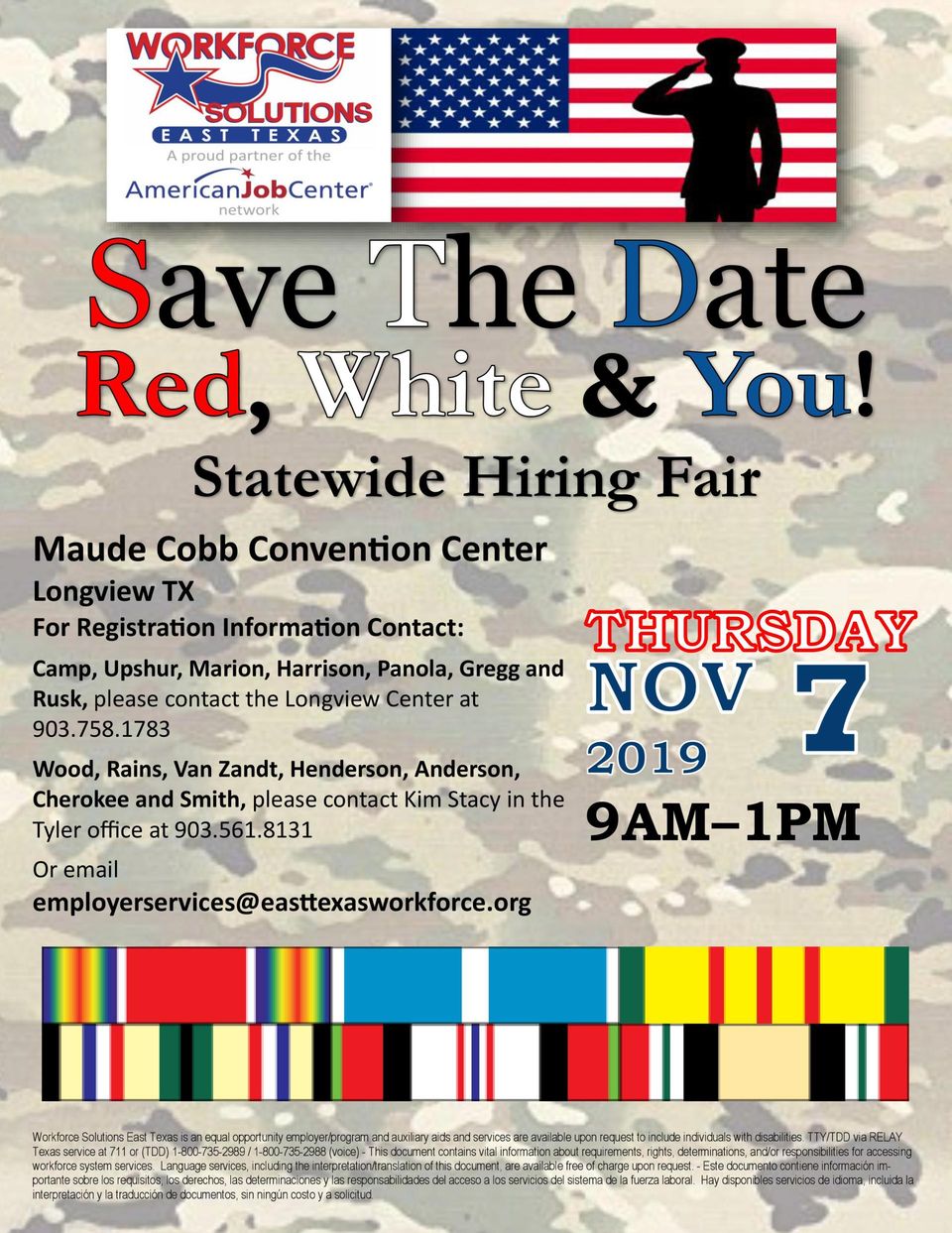 Save The Date For The Statewide Red, White & You Hiring Fair