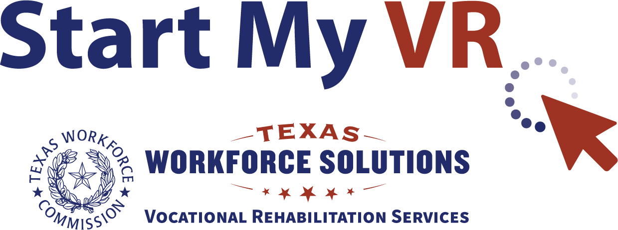 A logo for start my vr texas workforce solutions
