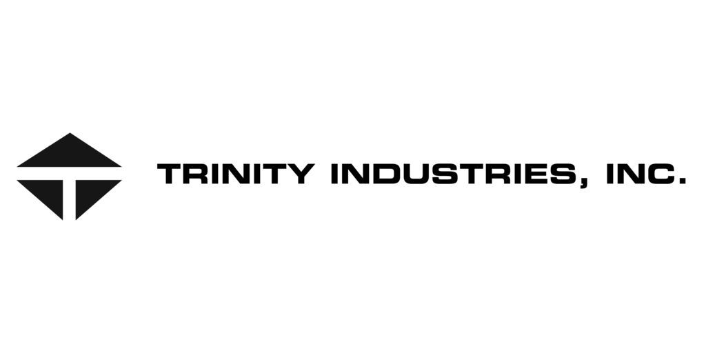 The logo for trinity industries , inc. is black and white.