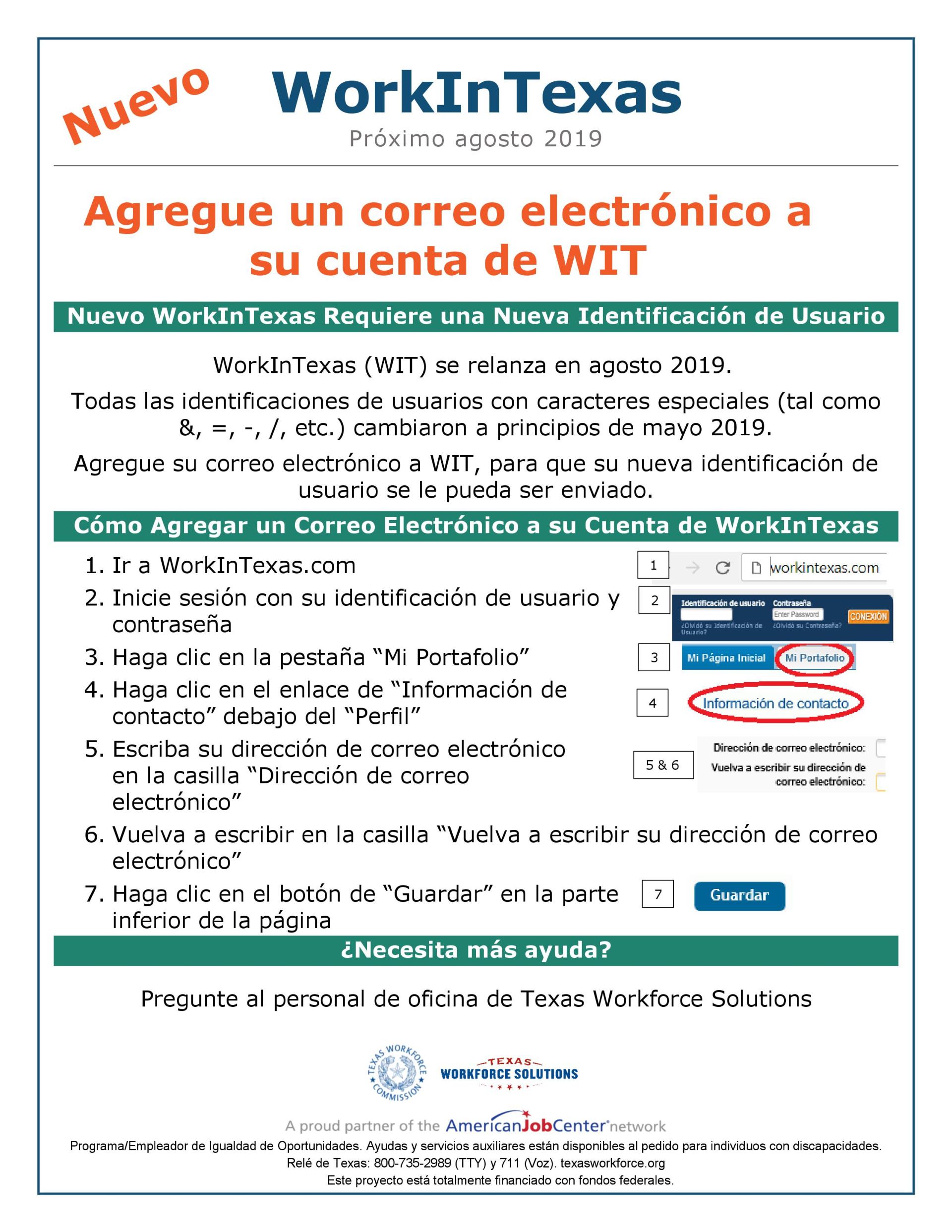 Flyer in Spanish for USER ID Changes