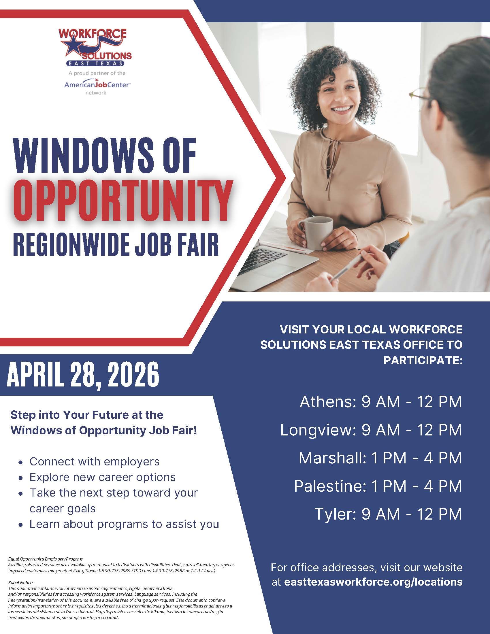 Poster for a job fair: 