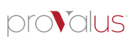 The logo for provaluus is red and white with a red arrow in the middle.