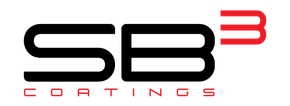 A black and red logo for sb3 coatings