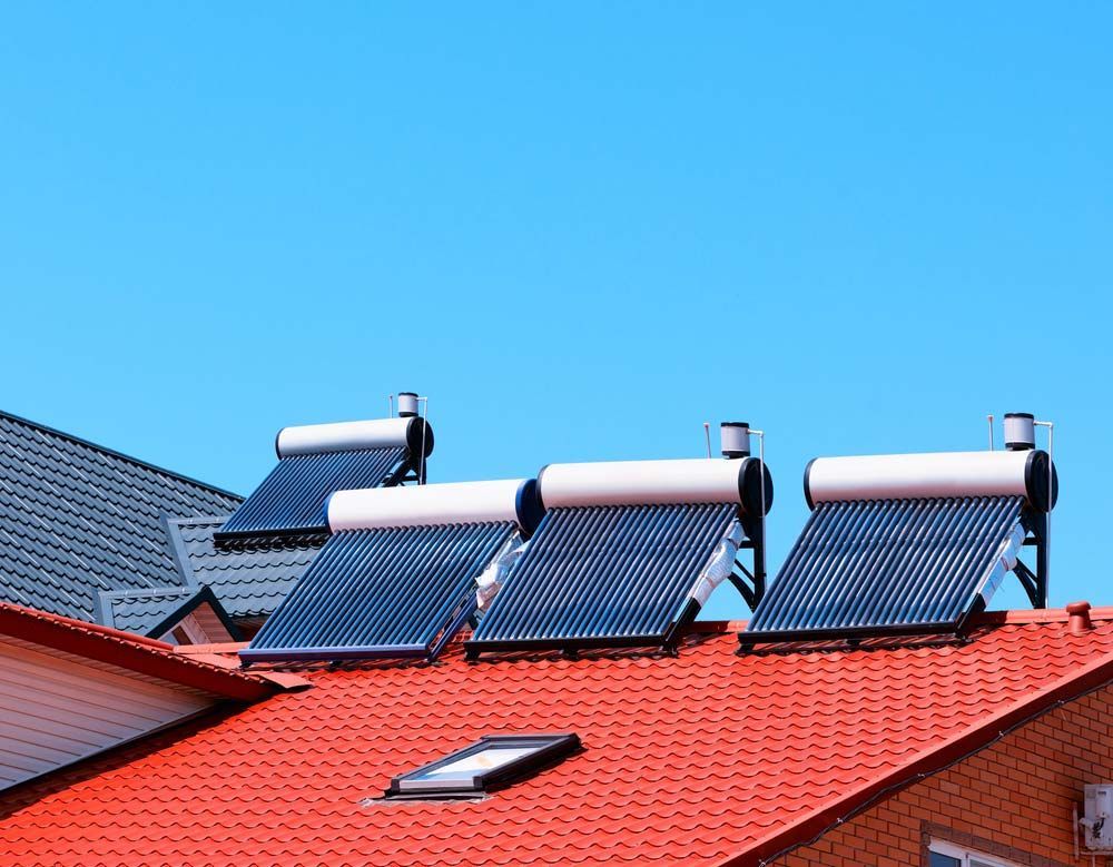 Solar Hot Water Heaters On The Roof