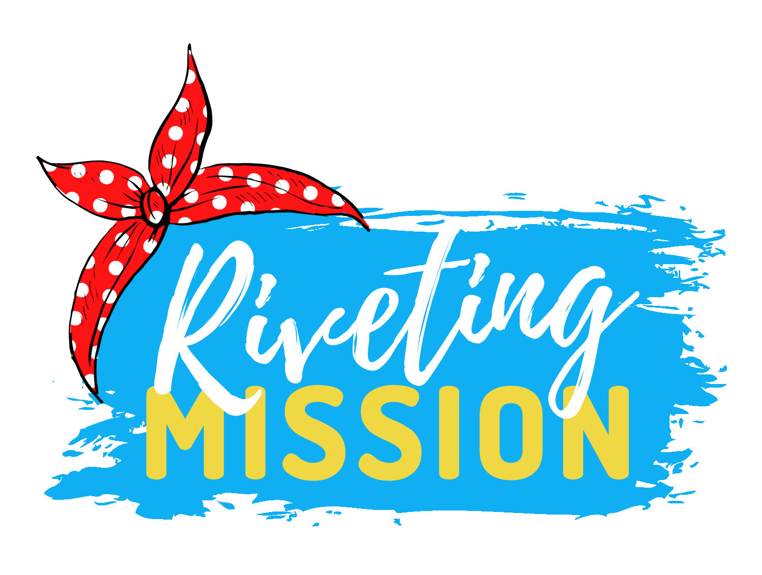 Logo with a red and white polka-dot bandana and the words 