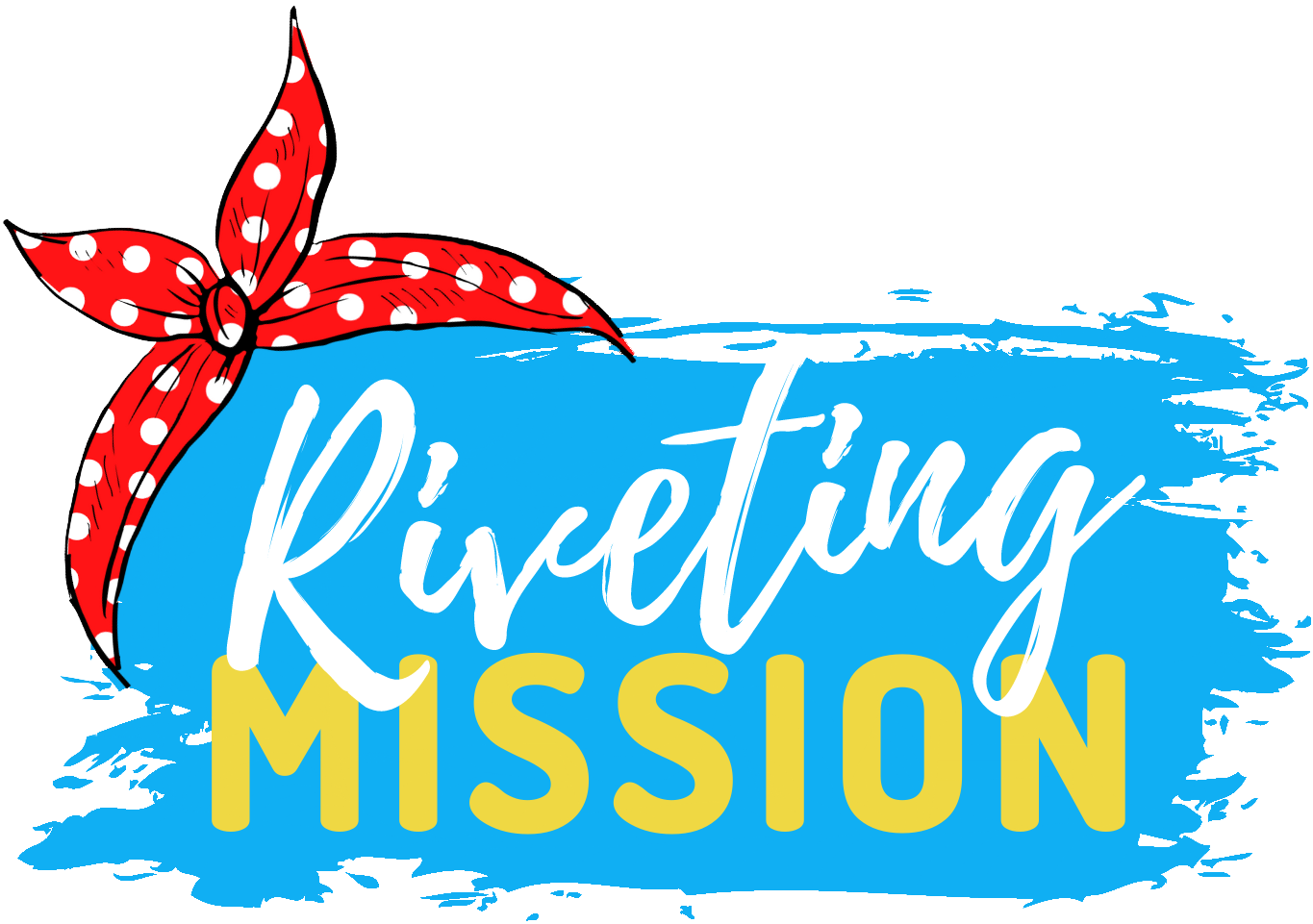 Logo with a red and white polka-dot bandana and the words 