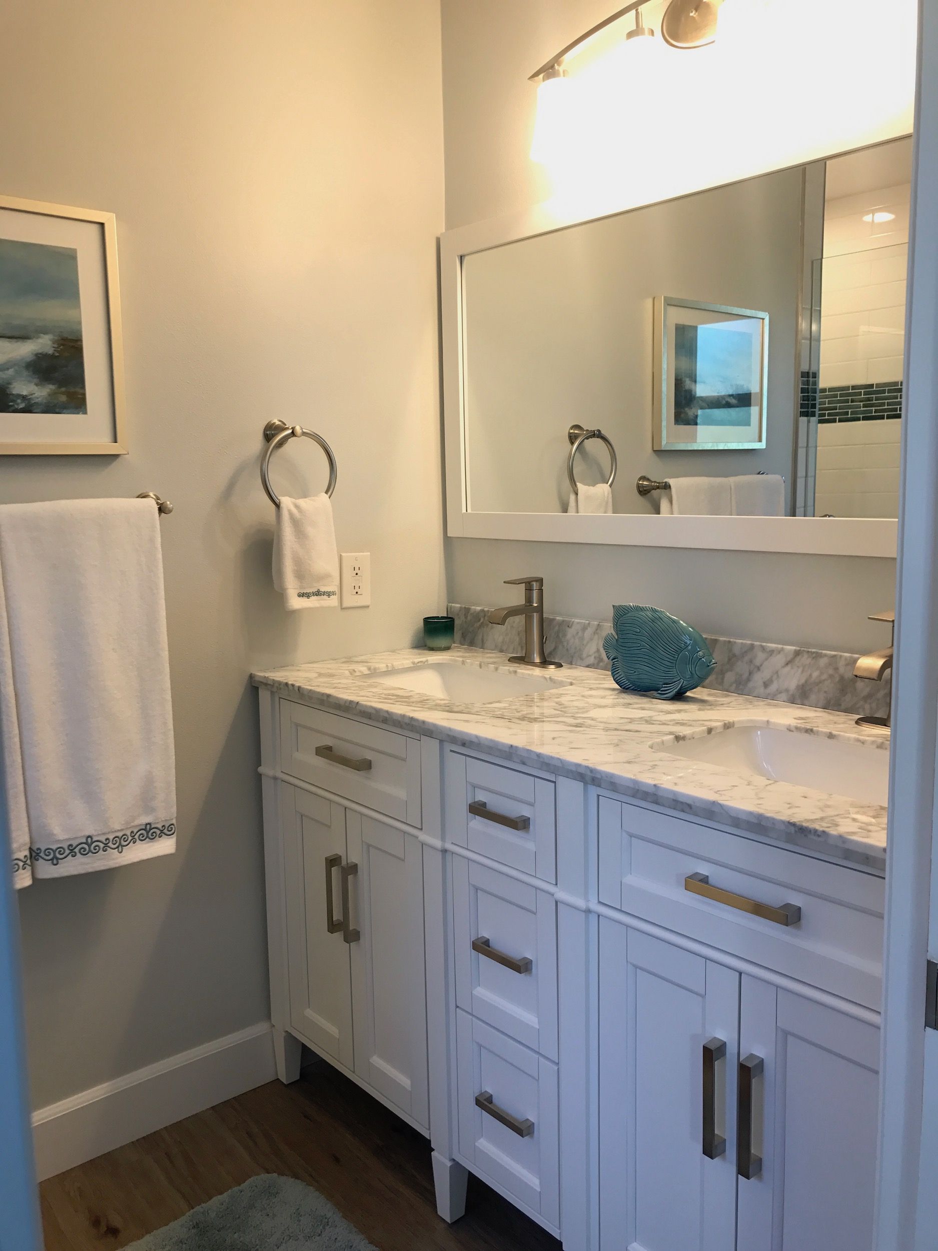 Bathroom Remodels in Carlsbad CA. New Vanity, Sink upgrade and bathroom make overs.