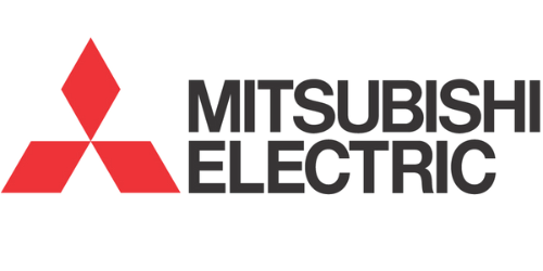 Kenders Heating And Air Conditioning | the logo for mitsubishi electric is red and black with a diamond in the middle.