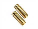 a pair of brass plugs on a white background .