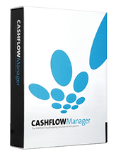 A box of cashflow manager software on a white background.