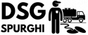 Logo DSG con un operaio che scarica un camion in una fogna.
