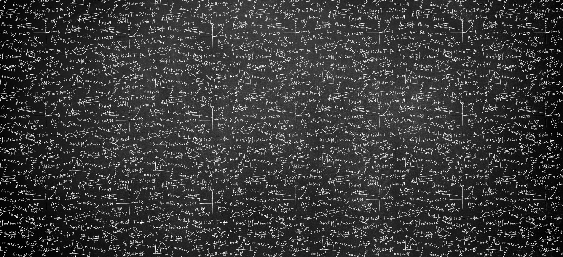 A million Derivita math equations on a black chalkboard background. 