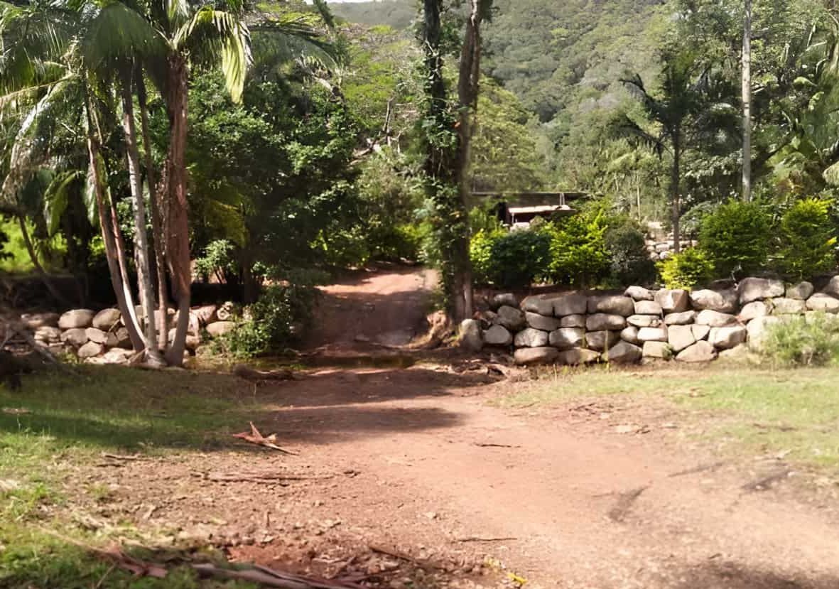 A Dirt Road Leading to a Stone Wall Surrounded by Trees and Bushes — Gears Excavation In Cedar Pocket, QLD