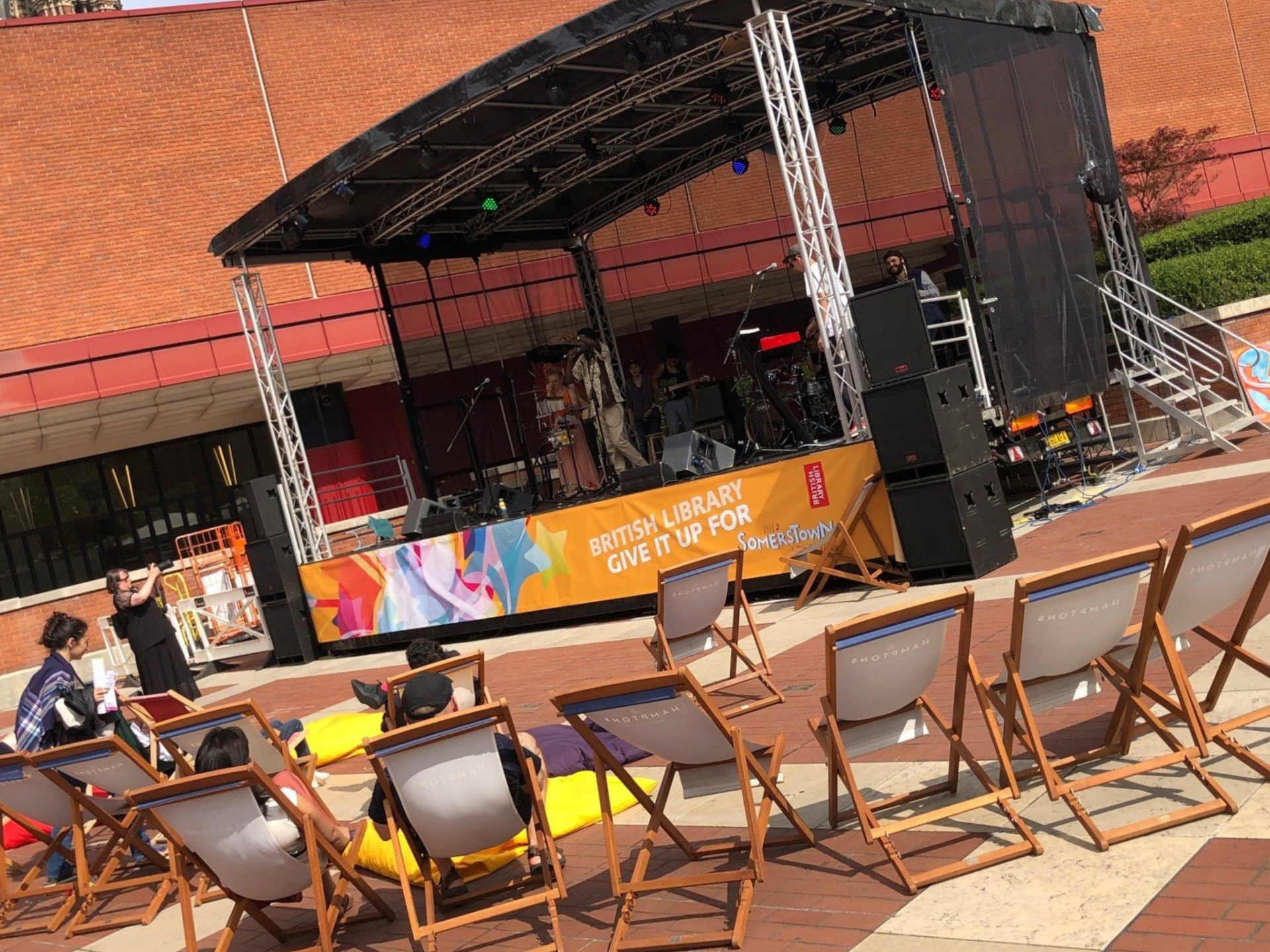 Sound system hire in Hertfordshire. This image of an outdoor stage for a summer festival. Did you see it in Royston