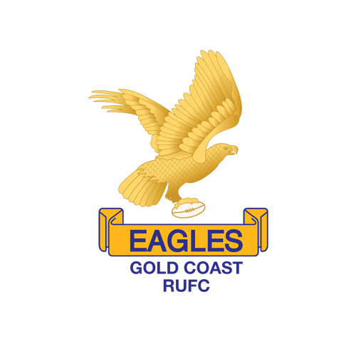 Gold eagle emblem with banner reading