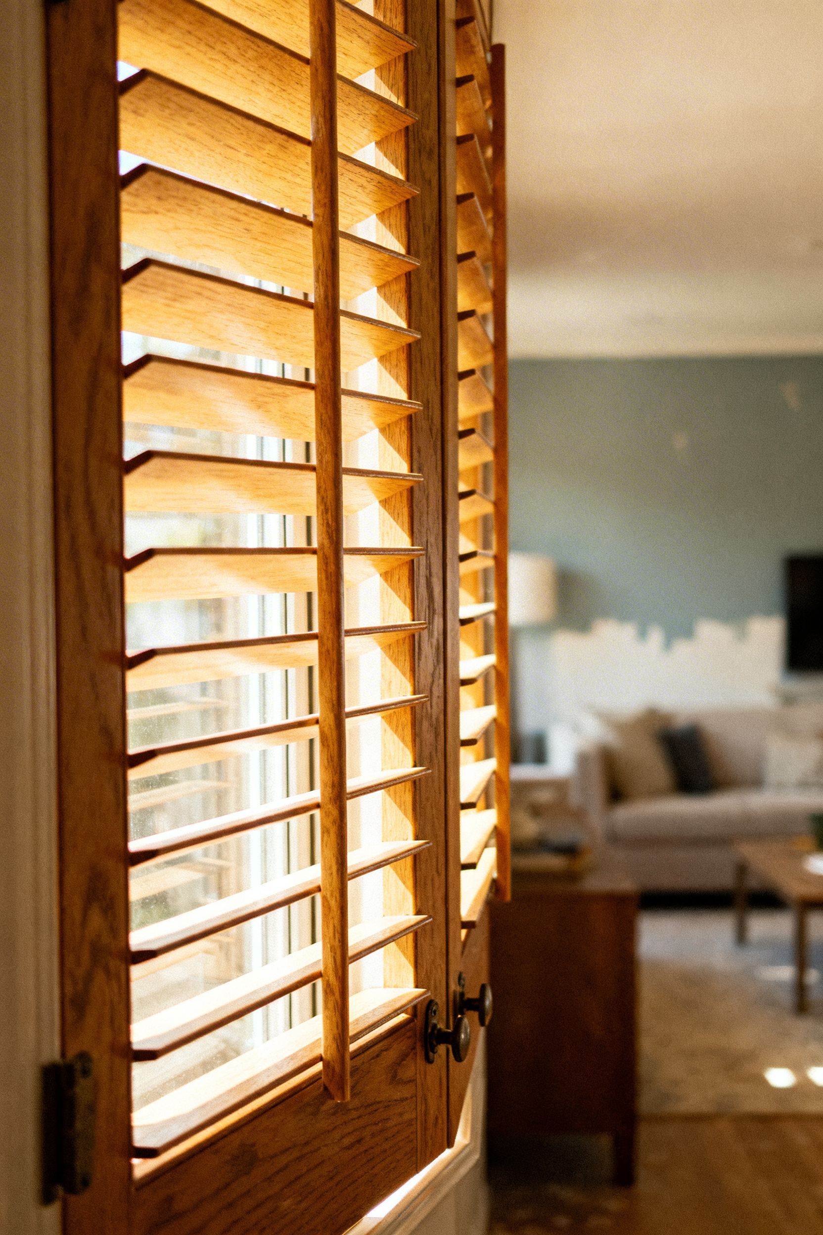Modern energy-efficient shutters in Kentucky home