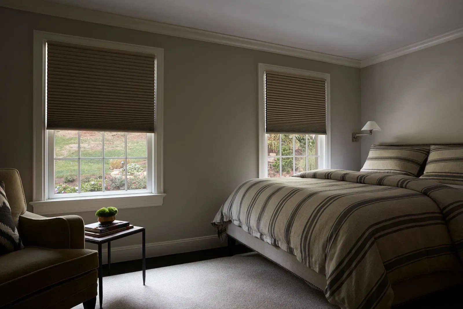Layered Treatments: Blinds + Blackout Curtains