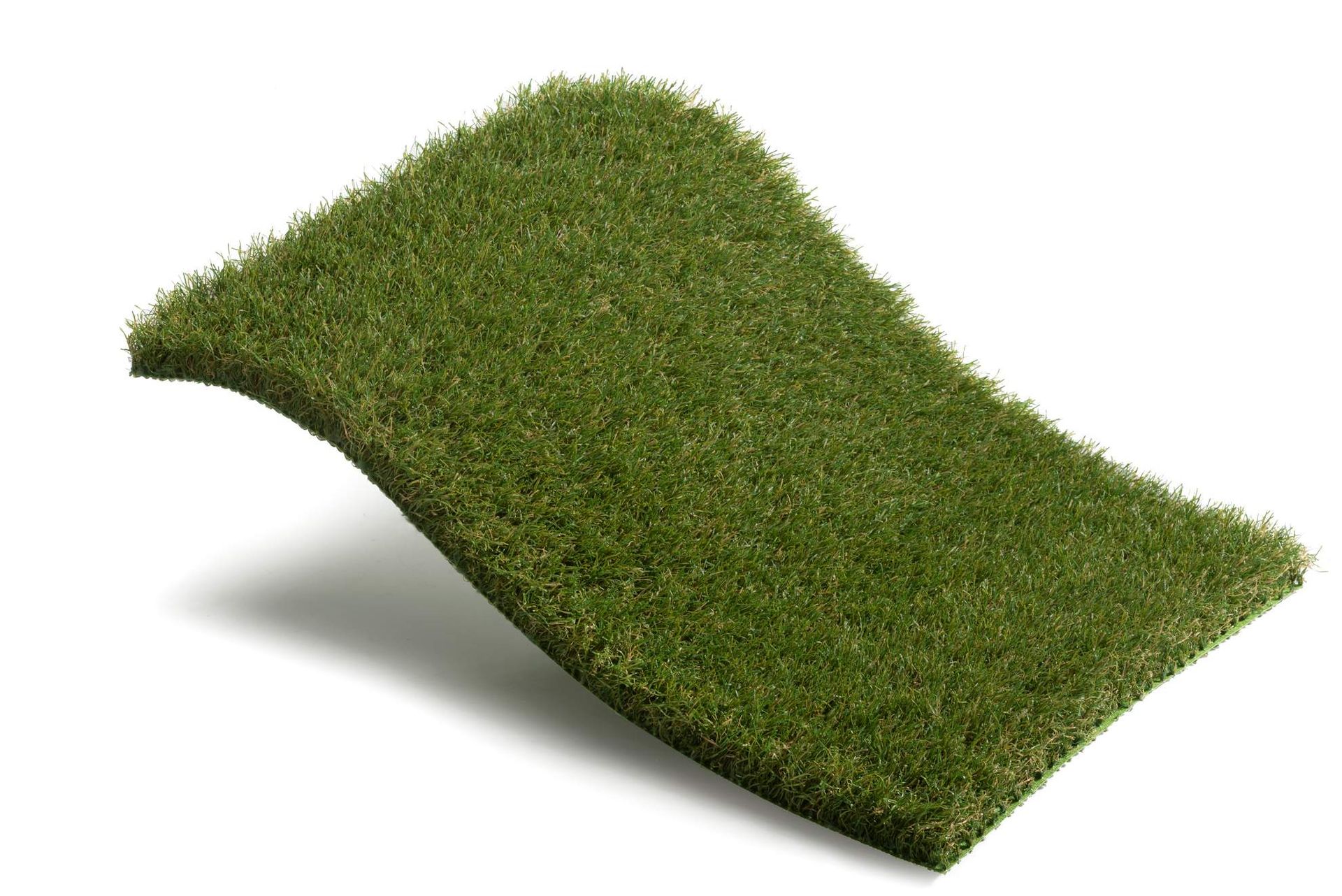 Groen kunstgrasmonster, schuin, met verschillende tinten.