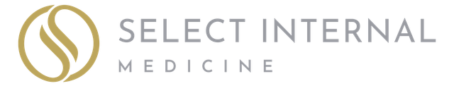 Logo for Select Internal Medicine, with gold symbol and gray text.