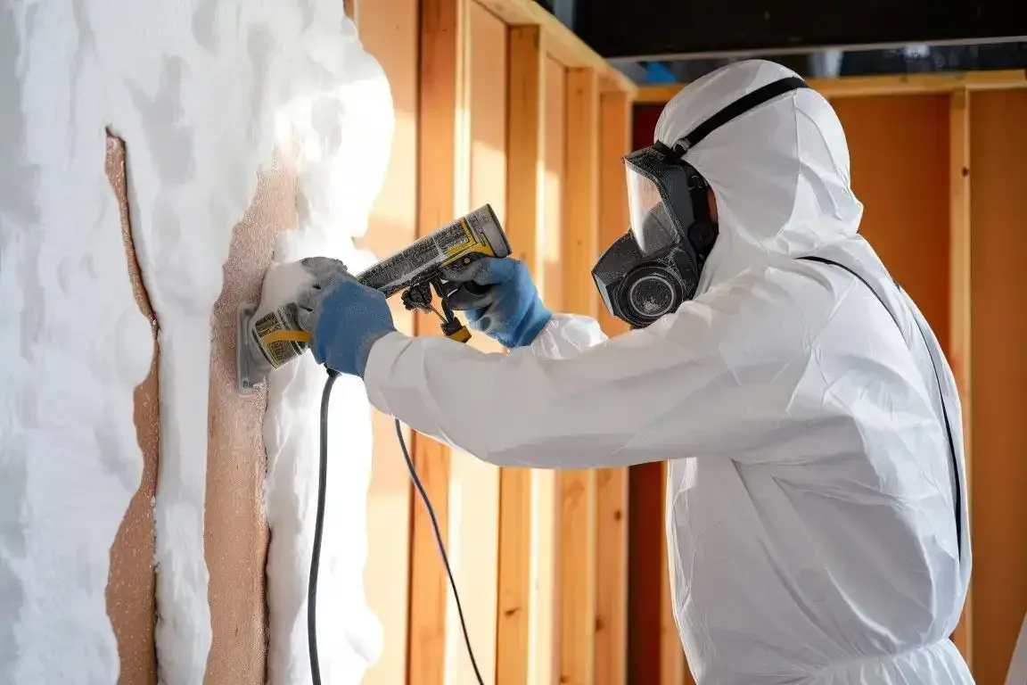 Closed cell spray foam insulation applied in residential home