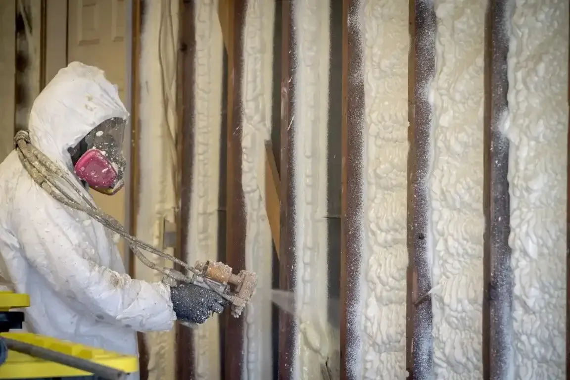 Closed cell spray foam insulation applied in residential home