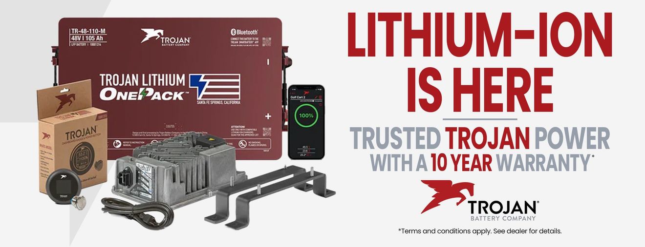 Trojan Lithium-Ion battery ad. Text reads 