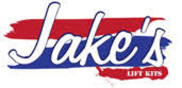 A red , white and blue logo for jake 's lift kits