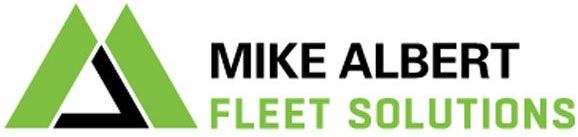 A green and black logo for mike albert fleet solutions