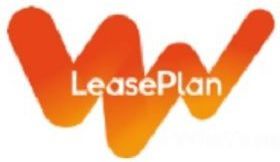 An orange and white logo for leaseplan