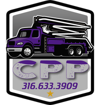 a logo for a company called cpp with a purple truck