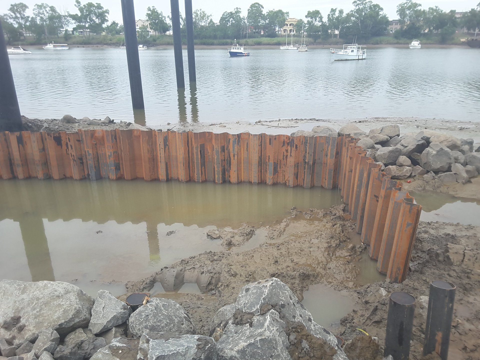 Steel Sheet Piles on Boat Ramp — Southeast QLD — East Coast Group of Companies
