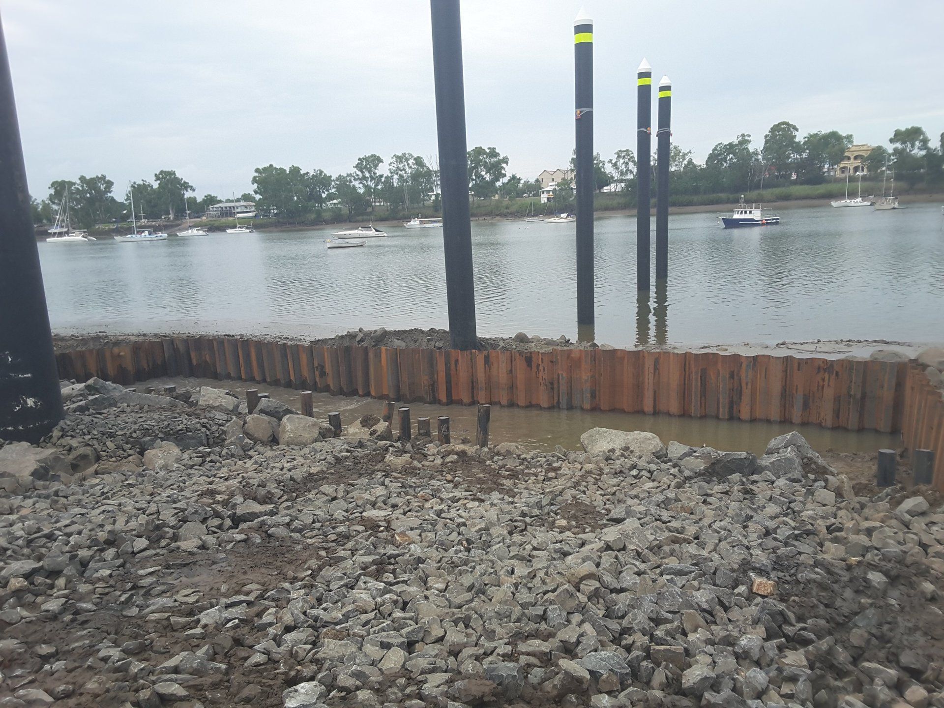 Steel Sheet Piles - Callaghan Park, Rockhampton - Boat Ramp Stabilisation | East Coast Group 