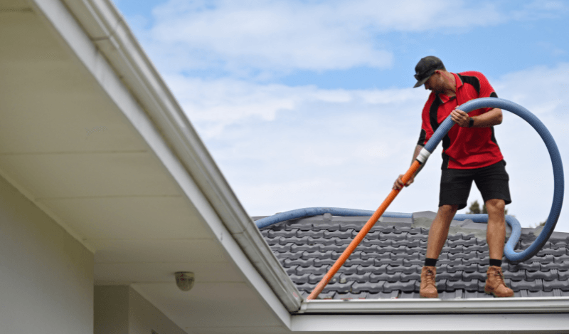 Gutters being cleaned in Joondalup, WA