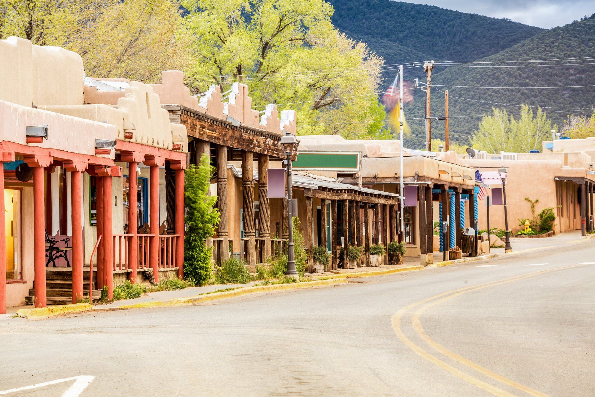 Kit Carson main street in Taos, NM