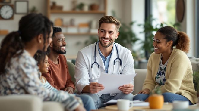 doctor with patients