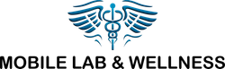 Logo with a caduceus symbol and text 