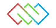 Three interconnected squares in red, green, and blue, forming an abstract logo.