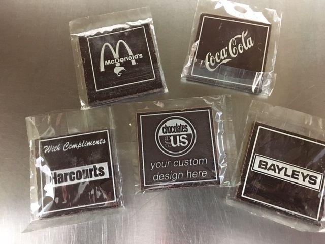Logo embossed chocolates