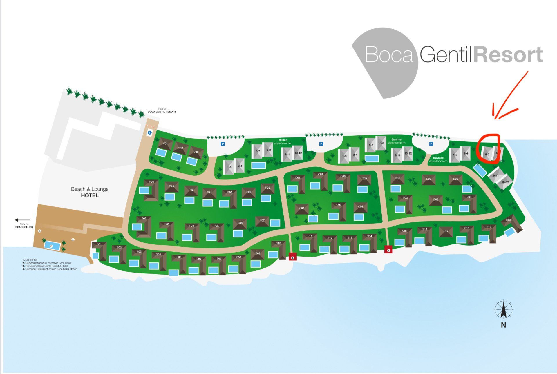 Boca Gentil Resort kaart