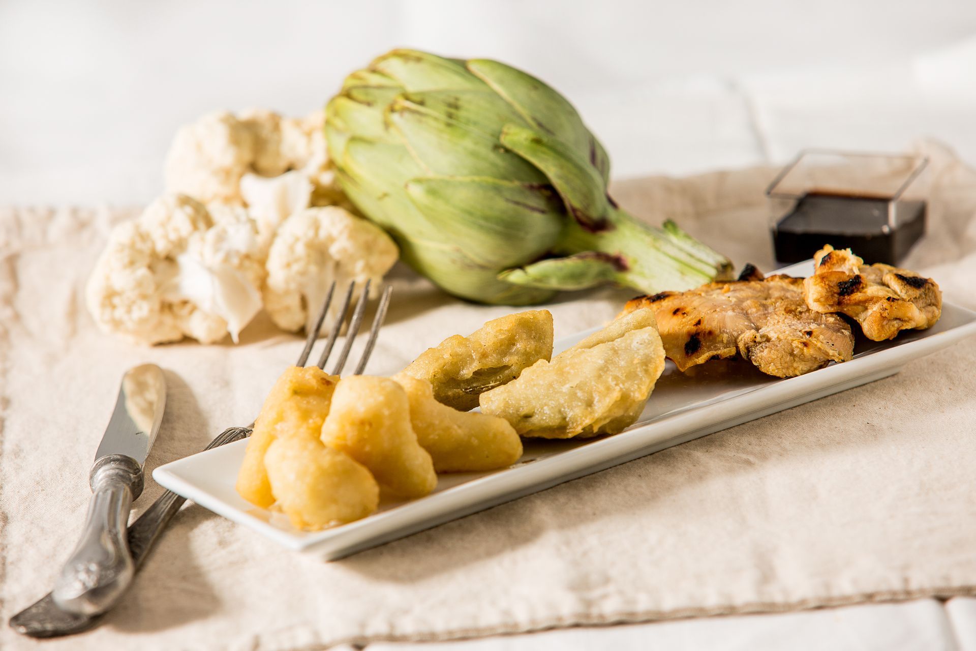 Artichoke tempura fritters