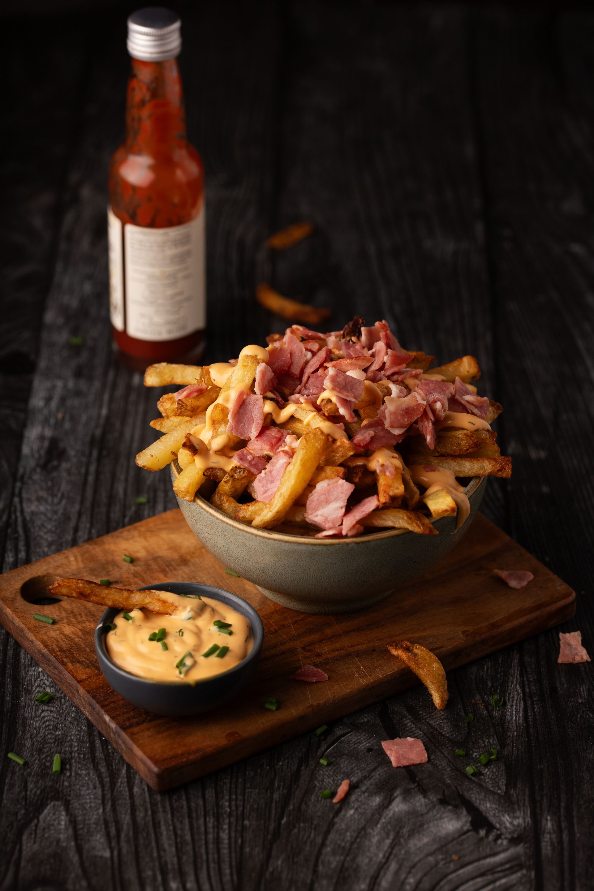 timbre de crispy bacon topping frites