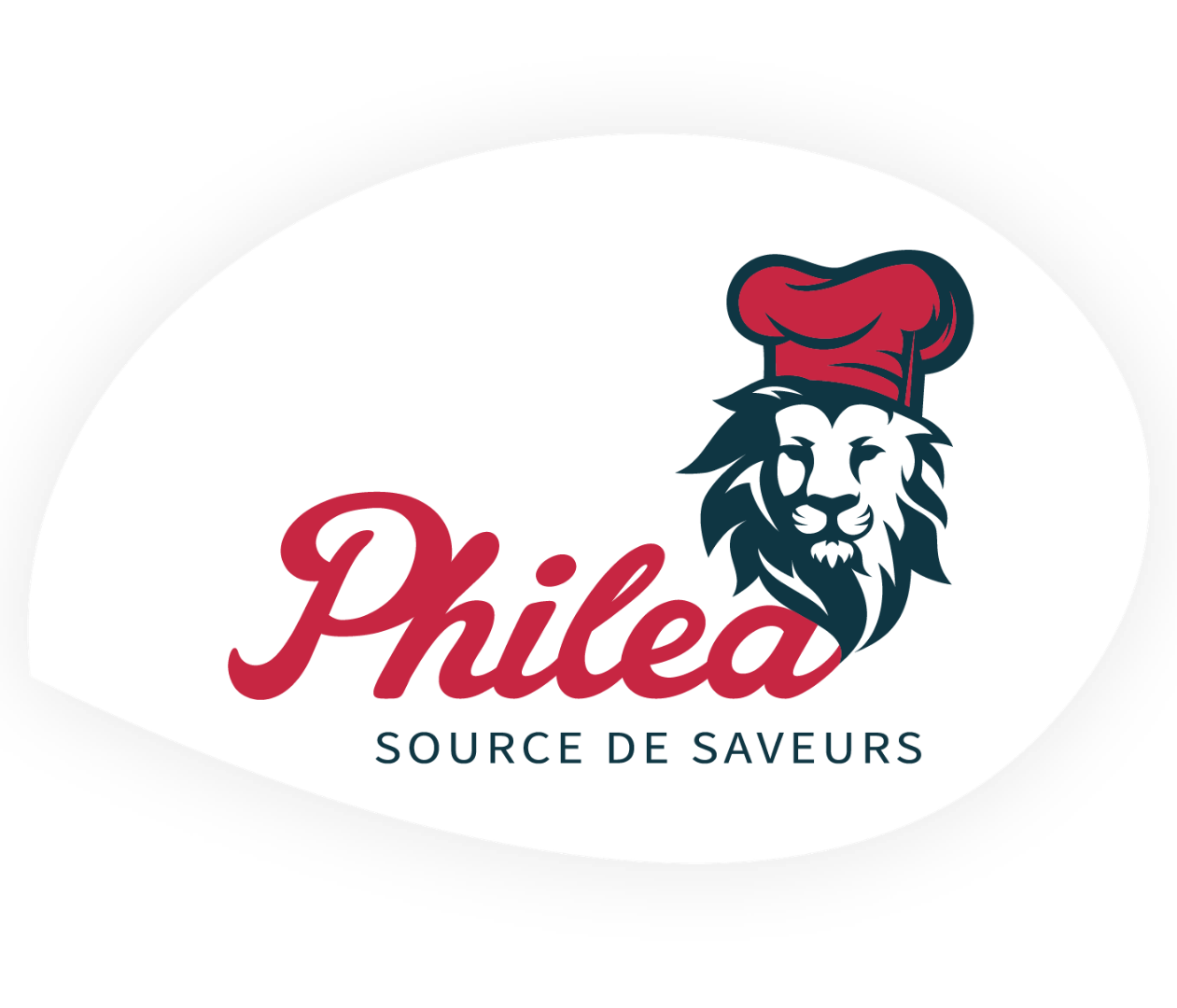 Le logo de Philea food représentant une mascotte tenant un globe dans sa main avec la baseline Source de saveur.