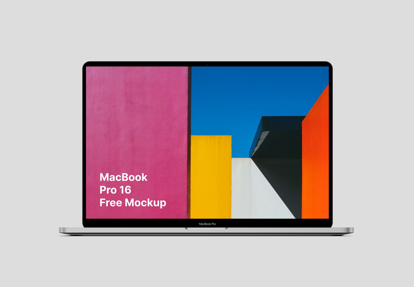 A macbook pro 15 free mockup is sitting on a white surface.