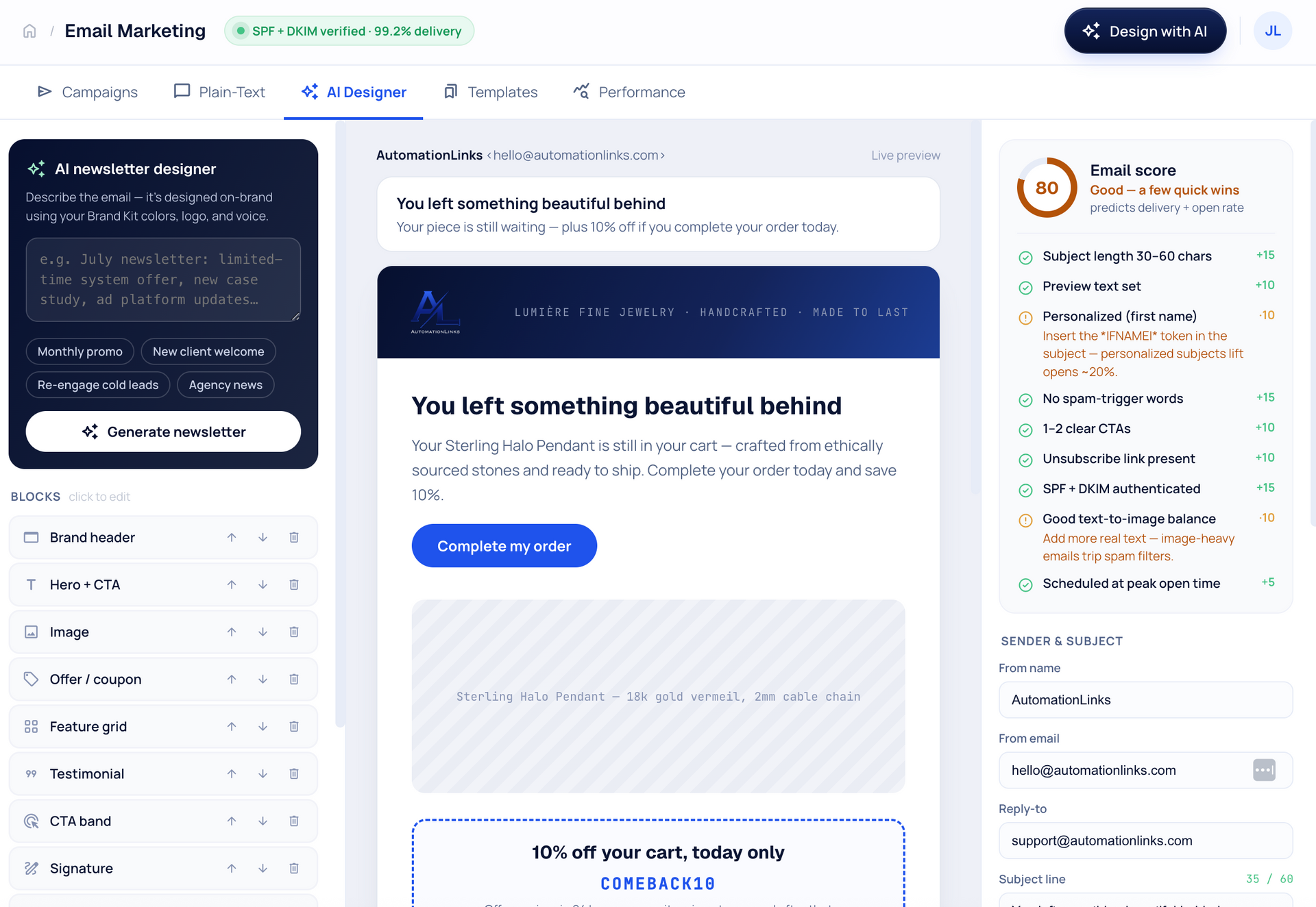 Email marketing newsletter