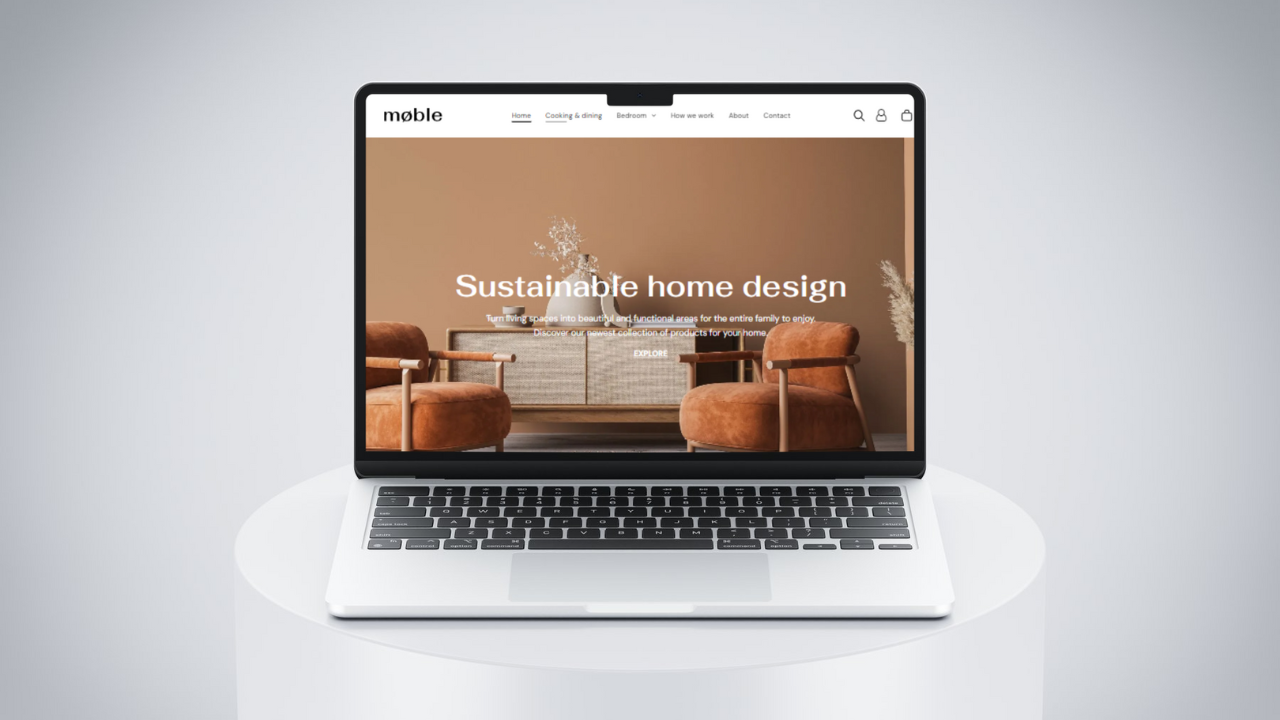 A laptop is open to a website for sustainable home design