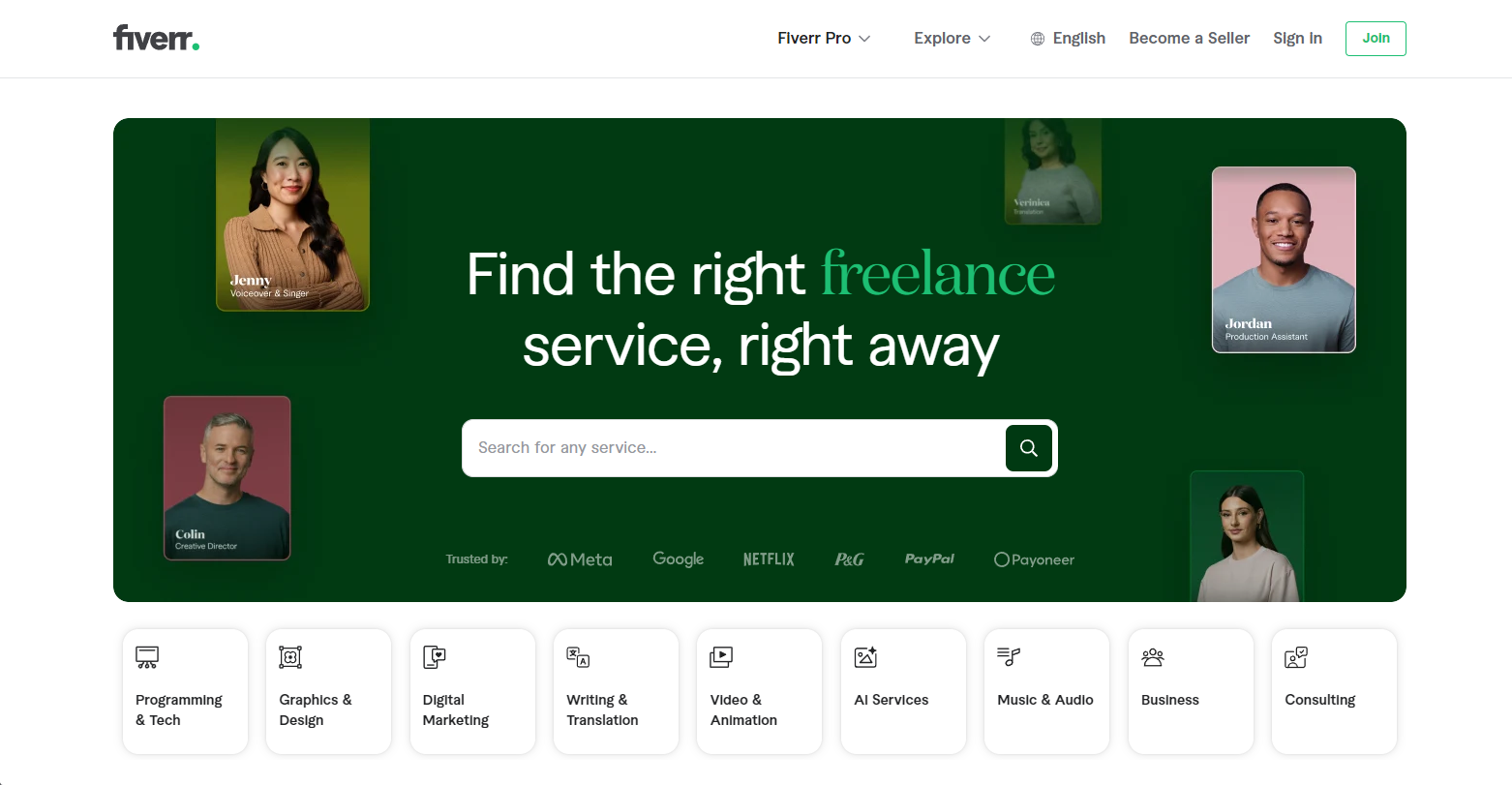 Fiverr Find Freelancers