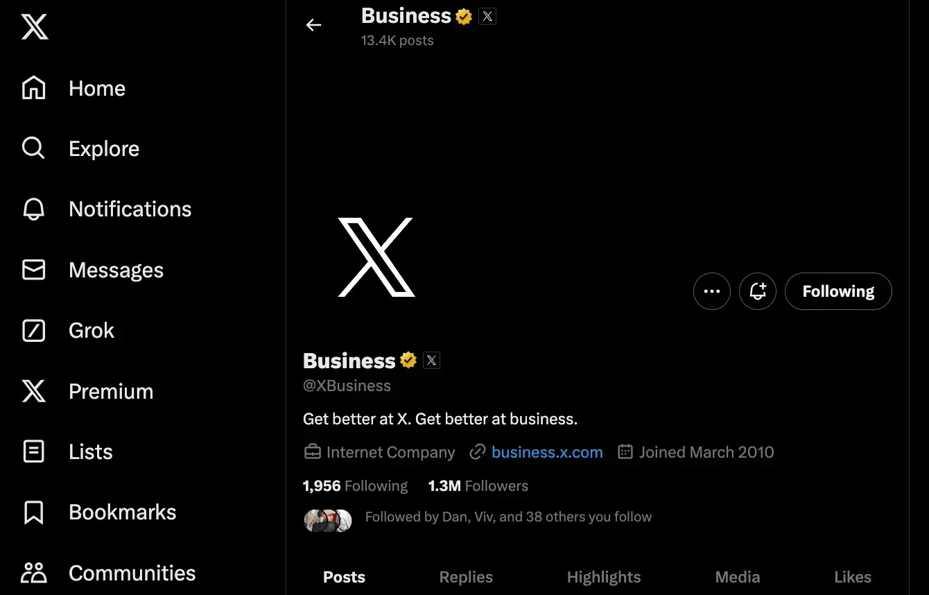 Setting up your X Business Profile